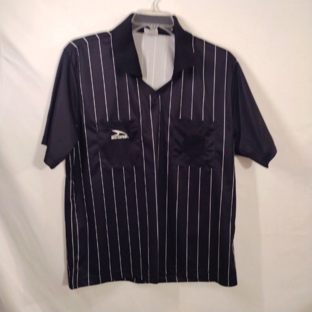 Score - By American Soccer Co. - Black Referee Shirt Adult Size Large. Has a fe